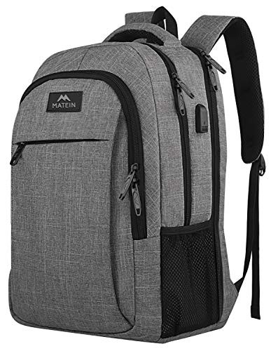 Laptop Backpack, TSA Large Backpack for Travel and Business 17 Inch Light Gray