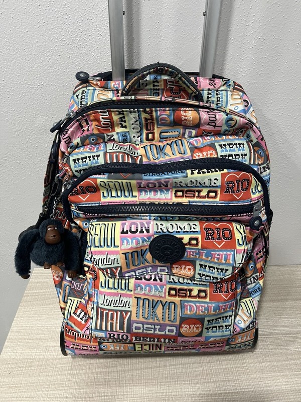 Kipling Hello Weekend Rolling Backpack & Miyo Lunch Bag Set - City Print Travel gallery