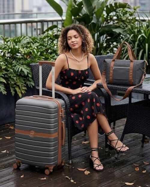 Luggage Sets 2 Pieces - Expandable 24 Inch - Grey/Brown - 24/Db gallery