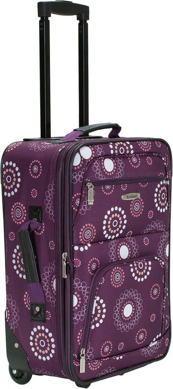 Rockland 2 Piece Expandable Softside Luggage Set Carry On Tote Bag Purple Pearl