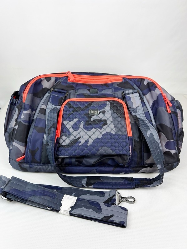 Lug Propeller Bag w/Shoulder Strap Gray Camo w/Neon Coral Trim Gym Travel- Used