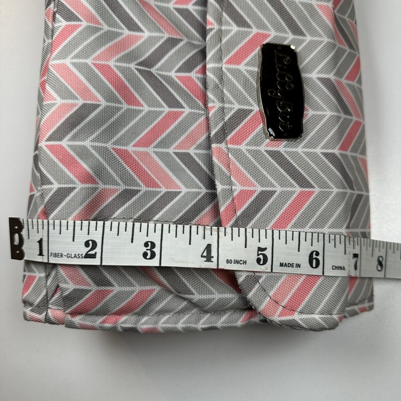 LillyBit Pink Gray Chevron Convertible Adjustable Strap Travel Clutch NWOT gallery