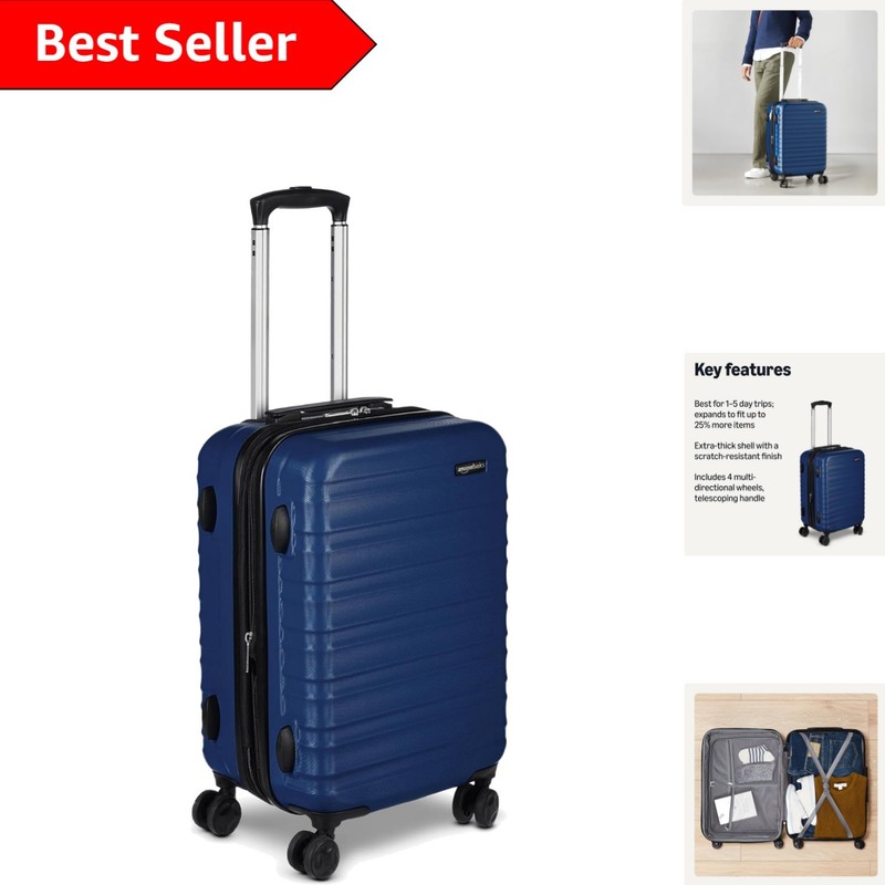 Effortless Travel with 21" Expandable Navy Blue Carry-On - Organized & Stylish