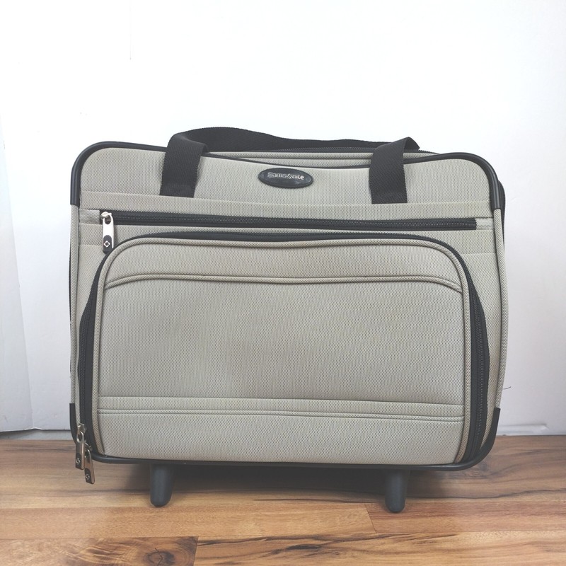 Samsonite 1910 Tan Beige Light Expandable Carry-on Luggage Excellent Cond.