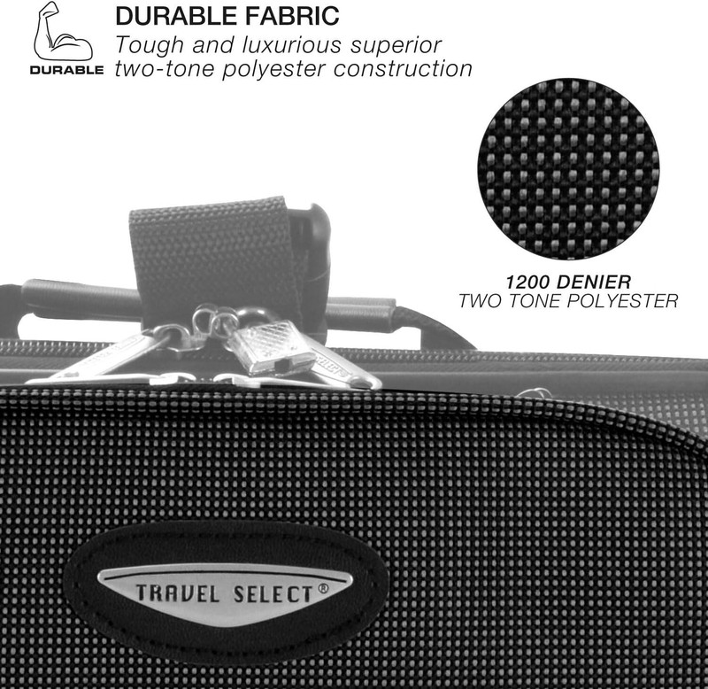Travel Select 2 Piece Expandable Softside Luggage Set Carry On Tote Bag Gray gallery