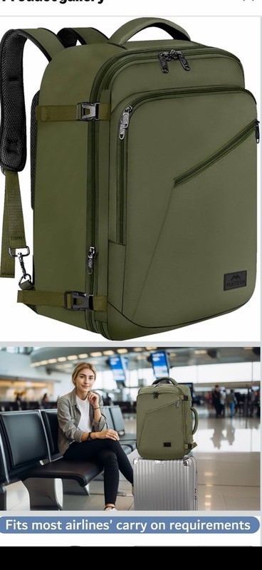 Matein Expandable Lightweight Backpack Color Olive Green