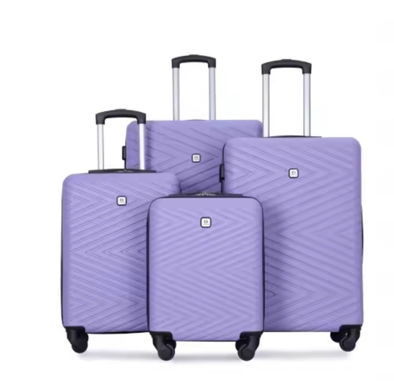 Expandable Luggage Set 4 Pc 16”20"24"28" Purple Hardshell Suitcase with TSA Lock