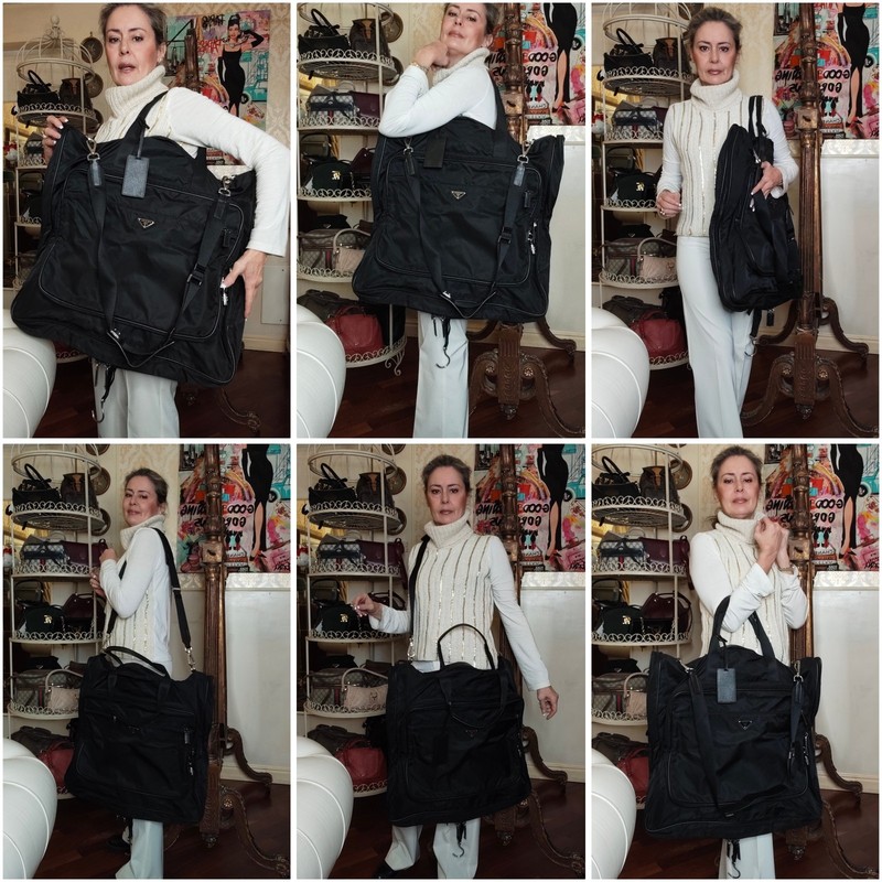 PRADA SUITCASE RACK Re-Nylon and Black Saffiano Leather gallery