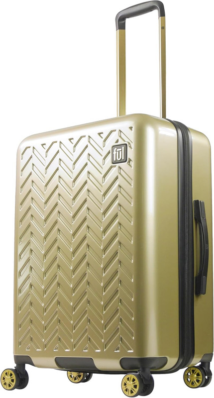Grove 27 Inch Rolling Luggage, Hardshell Suitcase with Spinner Wheels, Gold