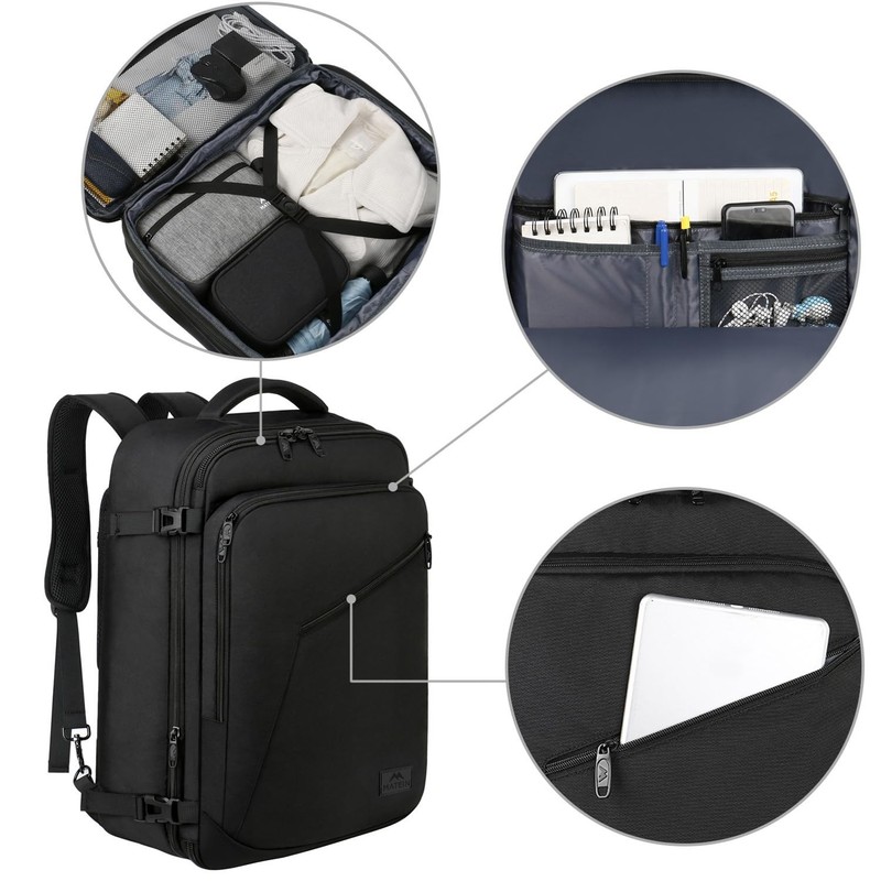 Extra Large Expandable Travel Backpack, Water Resistant 40L Carry-On Bag for Men gallery