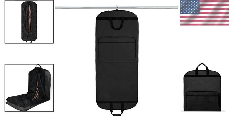Spacious 60" Polyester Garment Bag with Front Pockets for Effortless Travel gallery