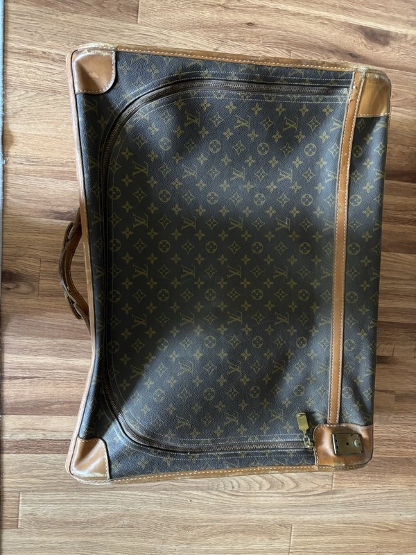 Louis Vuitton Brown Monogram Canvas Leather Suitcase Locking Travel Luggage