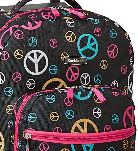 Rockland Double Handle Rolling Backpack, Peace, 17-Inch gallery