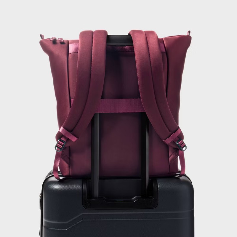 Faux Neoprene Backpack Tote - All in Motion - Maroon gallery