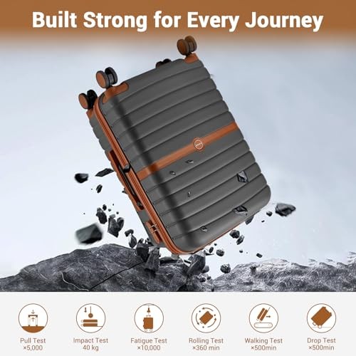 Luggage Sets 2 Pieces - Expandable 24 Inch - Grey/Brown - 24/Db gallery
