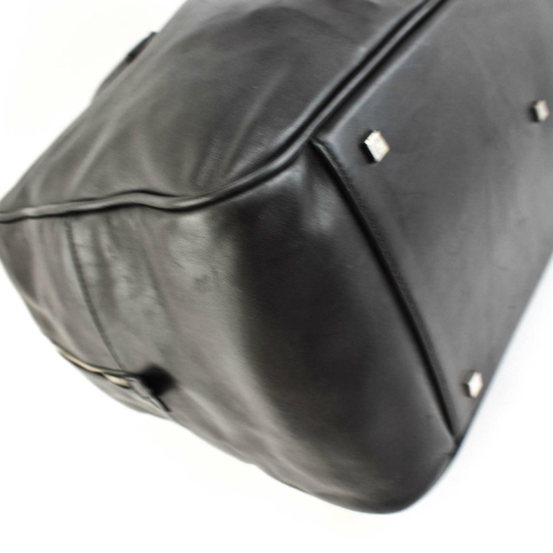 GUCCI: Black, Leather & Logo Large Duffel/Weekender Bag (vo) gallery