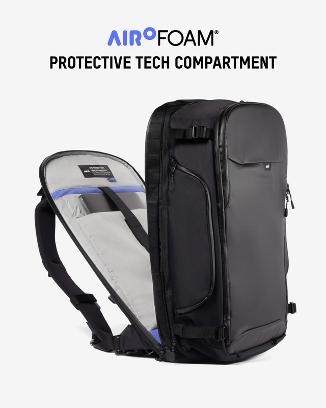 Mous Optimal Travel Backpack 40–45L – Expandable Carry‑On – AiroFoam – Black gallery