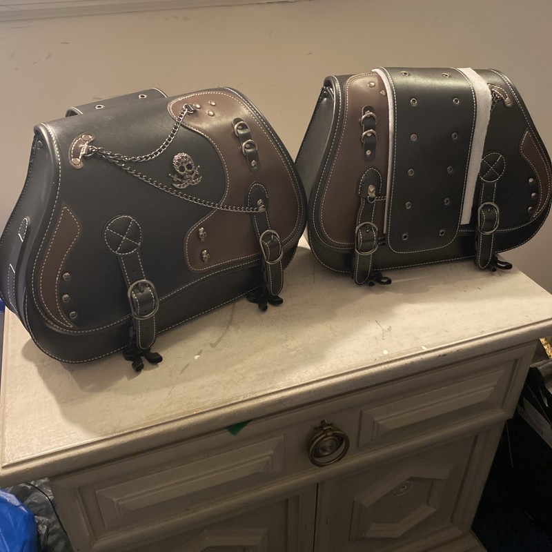 Punk Saddlebag PU Side Bag Travel Luggage Bag Saddlebag