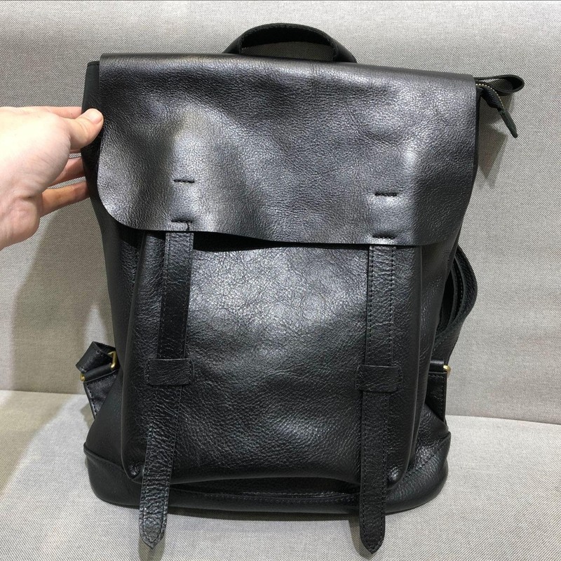 Handcrafted Leather Wine/Black Backpack | Leather Backpack Purse, Backpack Women gallery