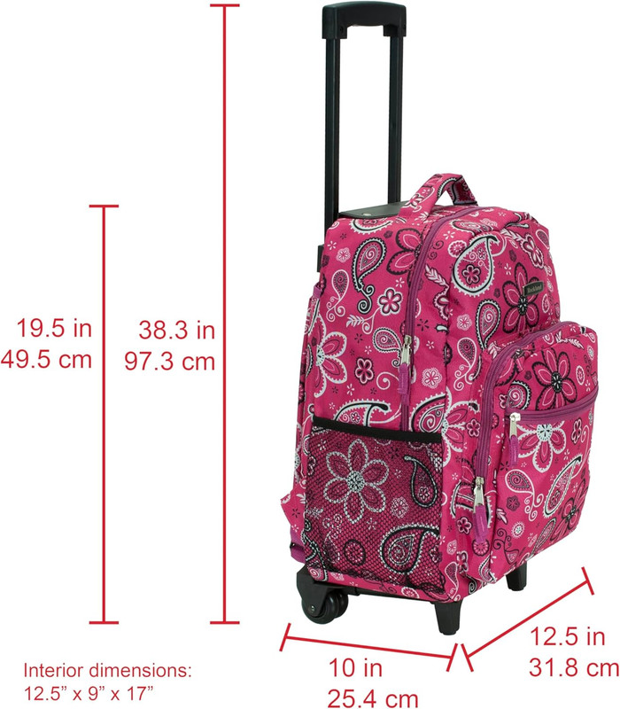 Double Handle 17" Rolling Backpack, Bandana gallery