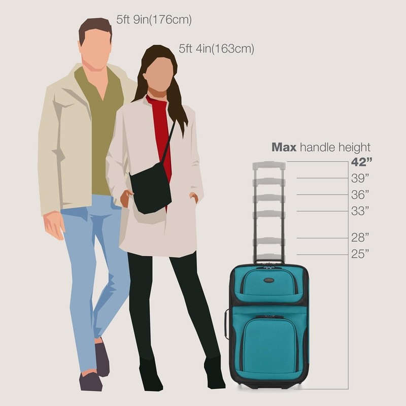 Lightweight Softside Rolling Suitcase Set 2-Wheel Polyester Travel Carry-On gallery