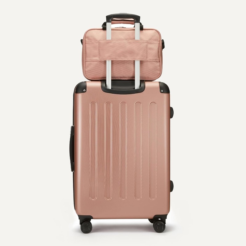 Amazon Basics 4-Piece Luggage Set, Two Hardside Suitcases, 28-22-15-10 Rose Gold gallery