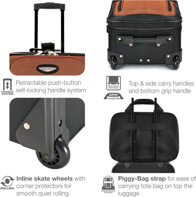 Travel Select 2 Piece Expandable Softside Luggage Set Carry On Tote Bag Gray gallery