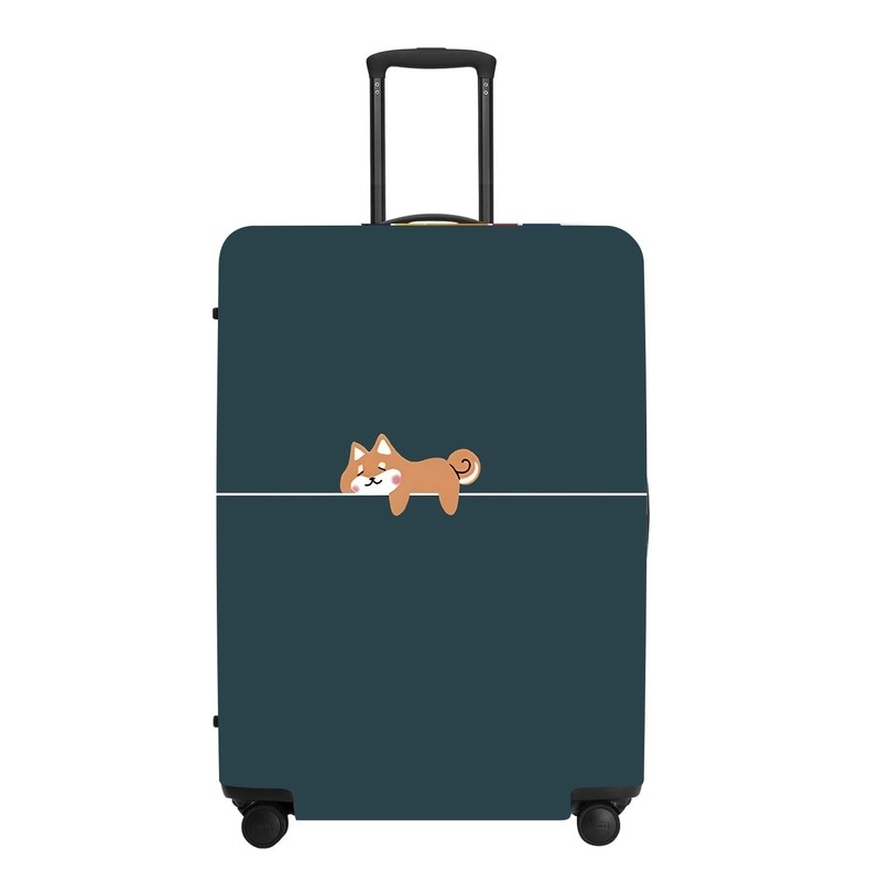 Hunter Green Luggage Cover, Washable Suitcase Protector Simple Cartoon Fox De…
