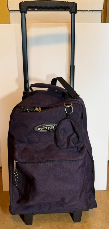 Sports Plus Olympia Rolling Backpack Travel Bag Luggage Tote 16” Purple