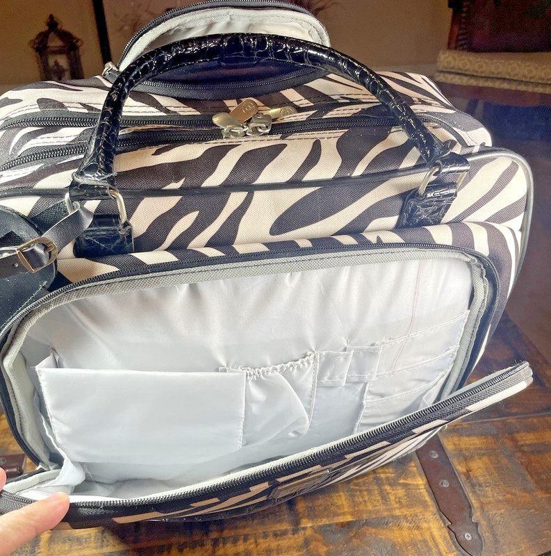 Protege Collection Rolling Computer Bag Carry On Expandable Zebra Print Travel gallery