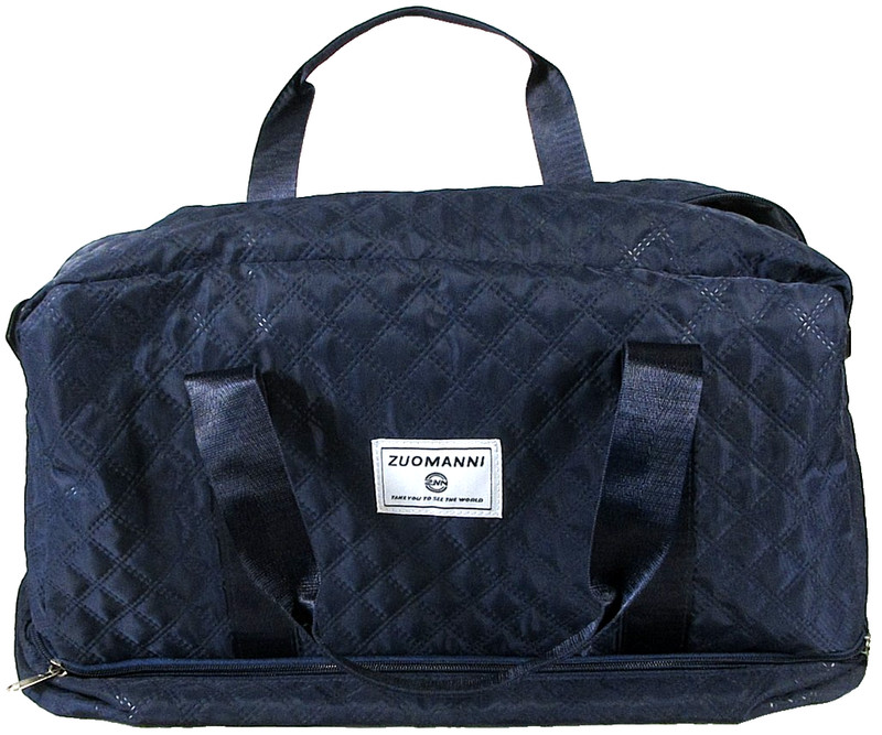 Zuomanni Unisex Travel Duffel Bag Adjustable Zip Pockets One Size Navy Blue