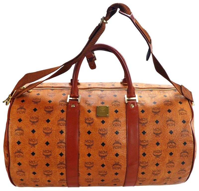Authentic MCM Visetos Monogram Duffle Weekender Tavel Bag + Strap Germany gallery