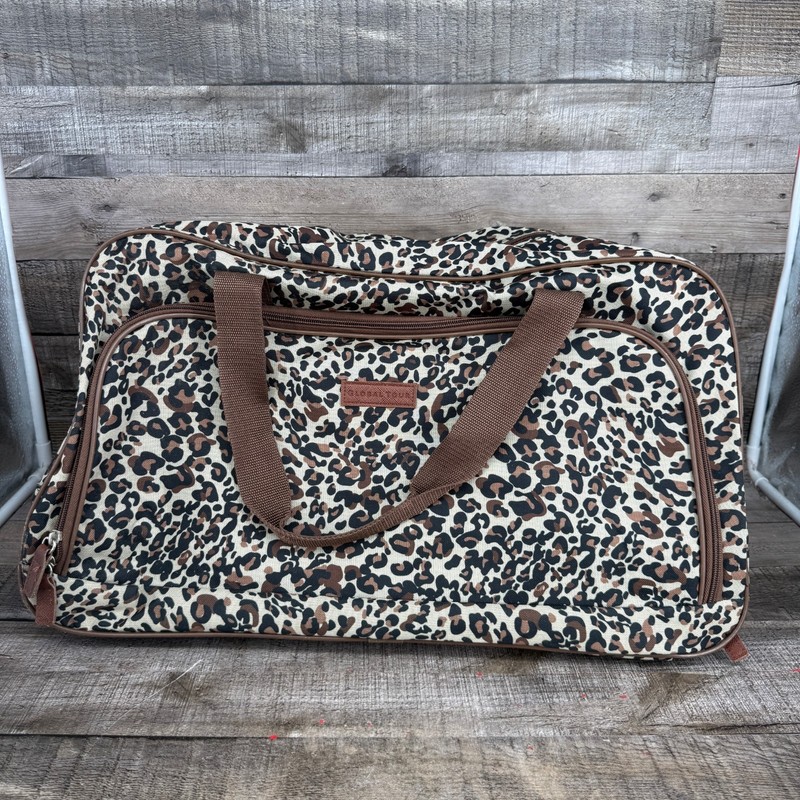 Global Tour Rolling Weekend Duffle Travel Bag Leopard Print Pattern
