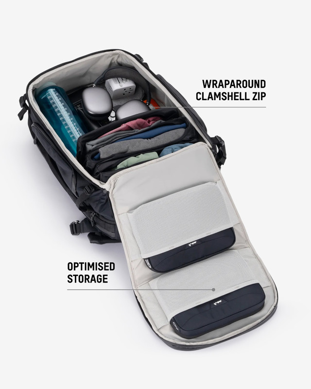 Mous Optimal Travel Backpack 40–45L – Expandable Carry‑On – AiroFoam – Black gallery