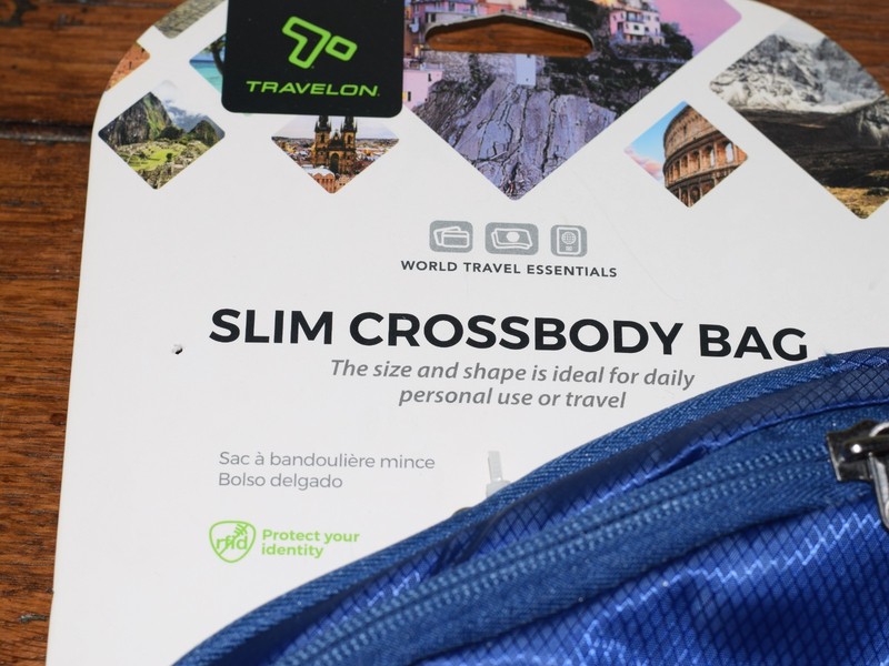 TRAVELON SLIM CROSSBODY BAG UNISEX RFID BLOCKING WATER RESISTANT BLUE NEW gallery