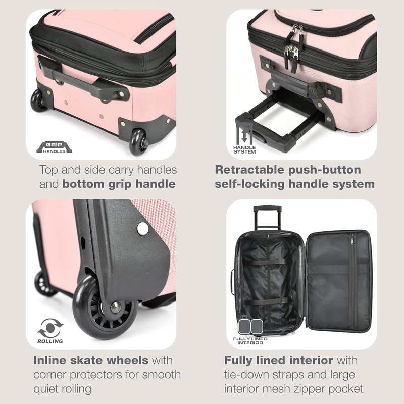Lightweight Softside Expandable Rolling Carry On Travel Luggage Suitcase gallery
