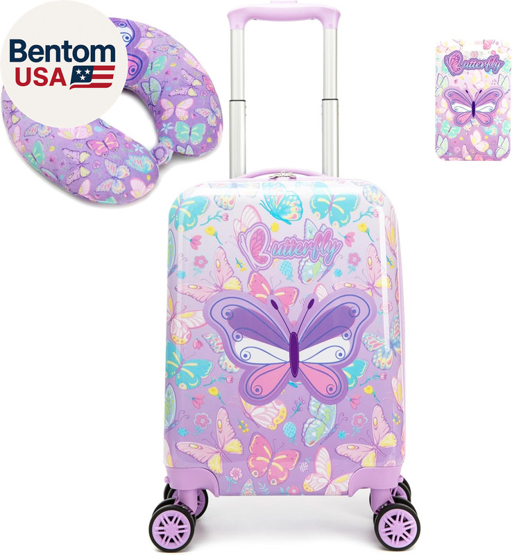 Kid’S Luggage Set 2 Piece Suitcase Set 16″ Hardside Luggage with Spinner Wheels