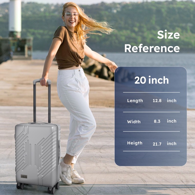 Luggage Aluminum Frame Hard Shell Suitcase PC+ABS w/ Spinner Wheels TSA Lock 20" gallery