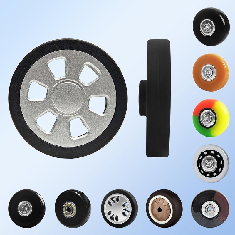 Luggage Wheels Replacement Set 4PCS Dia 2.2in Thick 12mm TPU Rubber Spinner W... gallery
