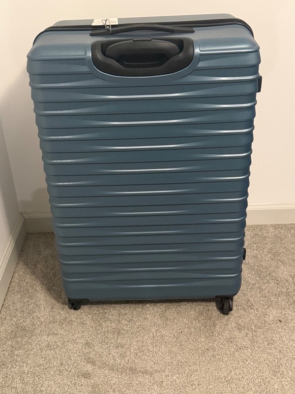 Samsonite Elemental Blue Large Checked Spinner Suitcase TSA Expandable Luggage gallery