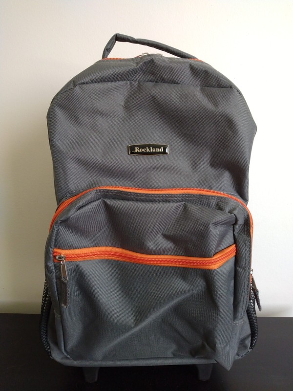 Rockland Double Handle Rolling Backpack Charcoal 17-Inch
