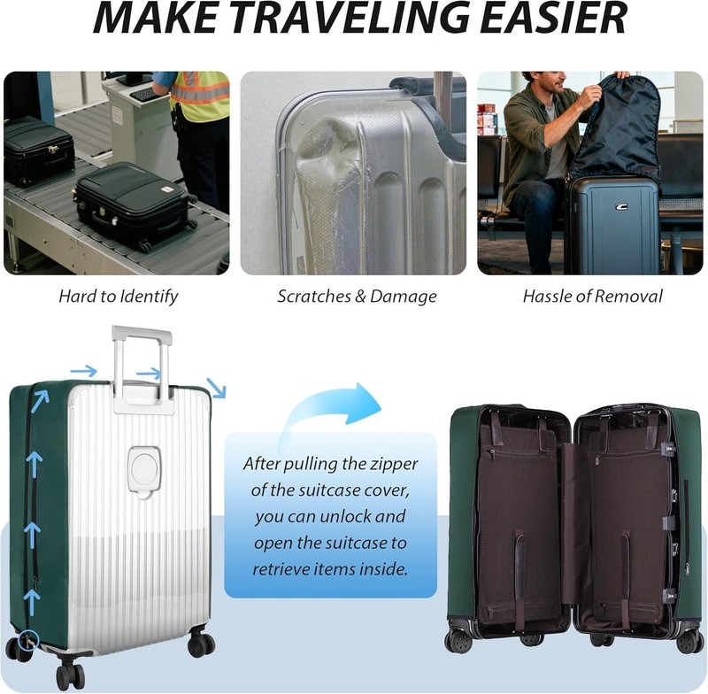 Transparent PVC , No Disassembly Required Clear Luggage Protector gallery