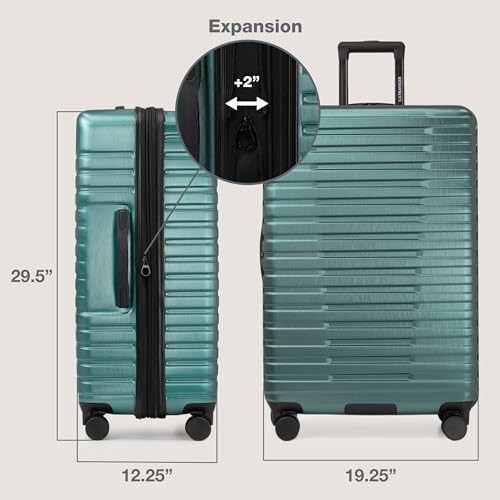 Boren Expandable Hardside Rugged Checked-Large 30-Inch, No USB Port Teal gallery