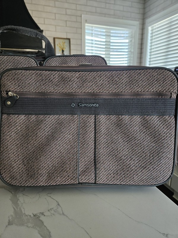 Samsonite Herringbone Brown Accessory Bags Carry On Soft Case Set gallery