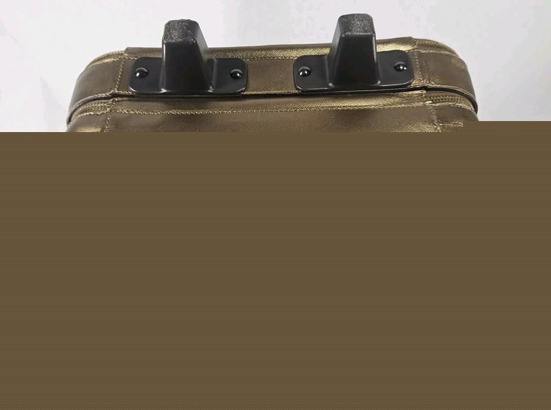 Prada Luggage Trolley Rolling Carry On Gold Canvas Saffiano Cloth Logo Leather gallery