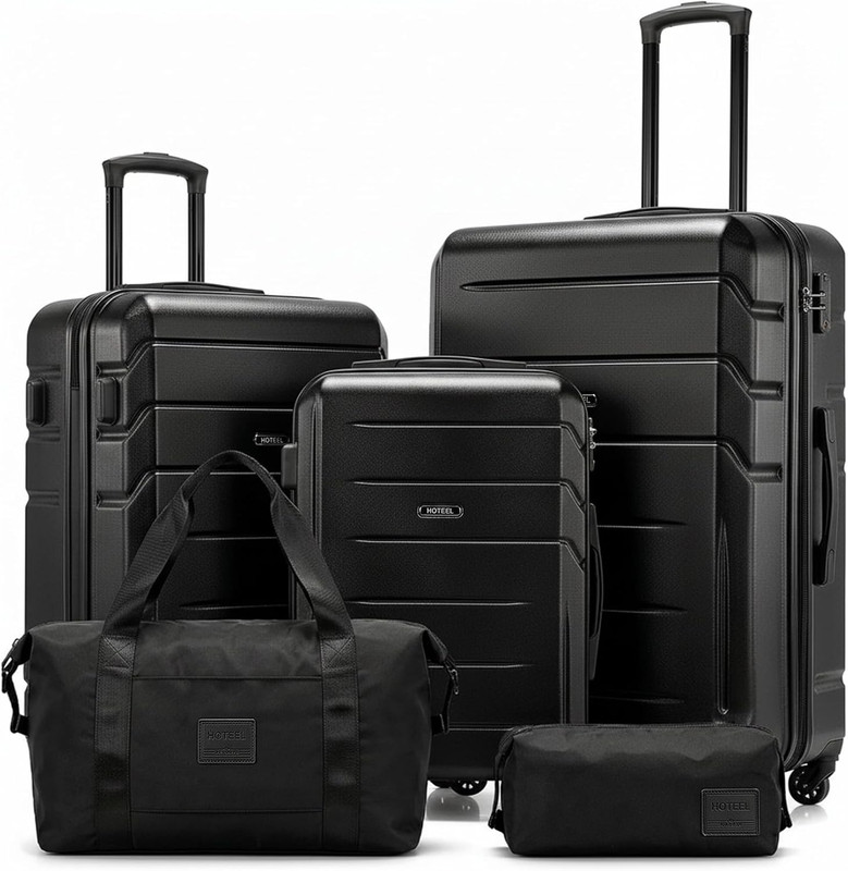 Expandable 5 Piece Luggage Set (4-YEARS WARRANTY) ABS+PC Hardshell Carry on Suit