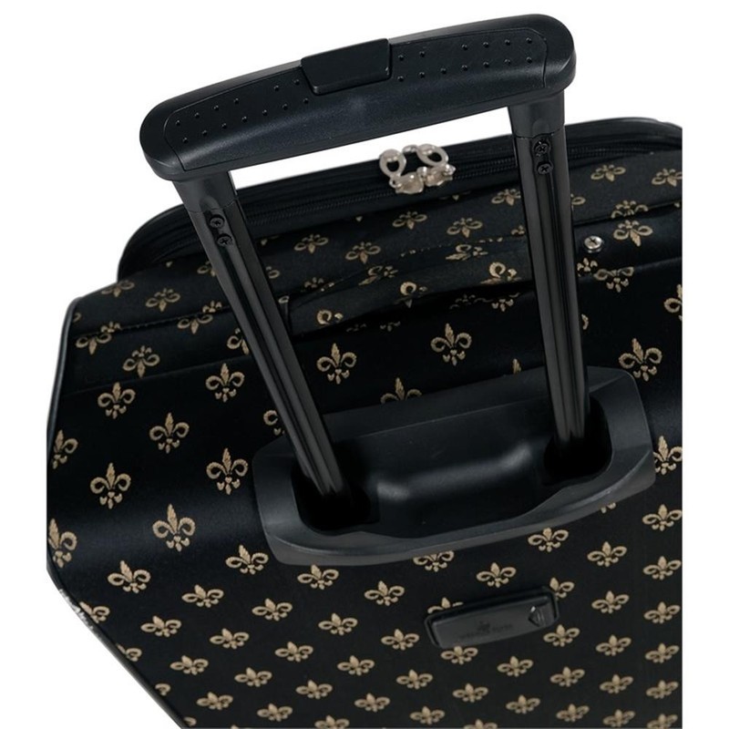 Pemberly Row Traditional Polyester 5-Piece Spinner Luggage Set in Black gallery