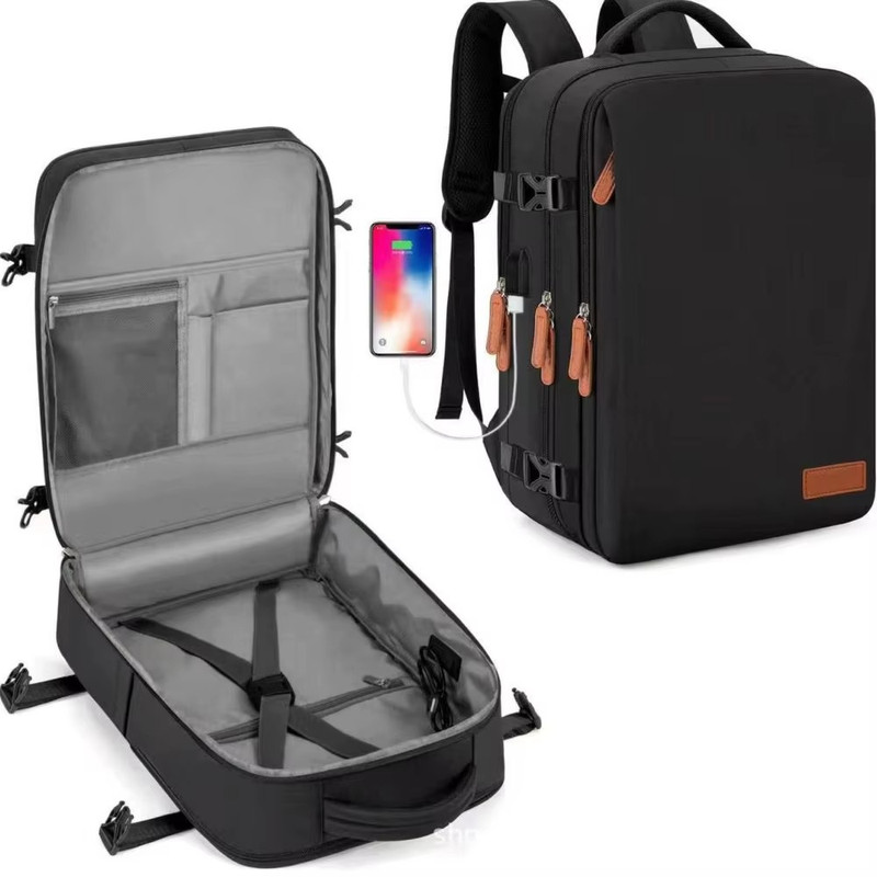 25L Carry On Expandable Laptop Backpack WIth USB Charger Waterproof Travel