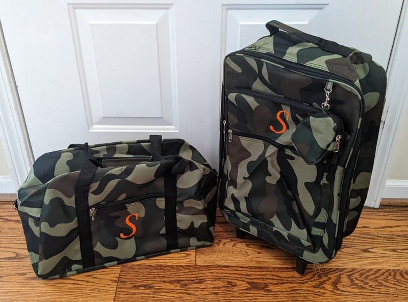 Rockland Double Handle Rolling Backpack & Tote Bag Camouflage 17-Inch S Monogram