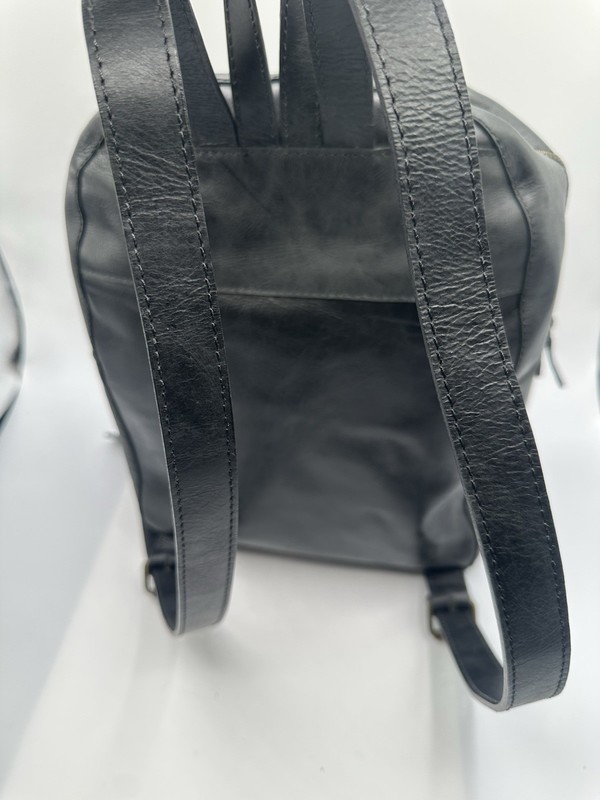 P&P Black Distressed Leather Backpack gallery